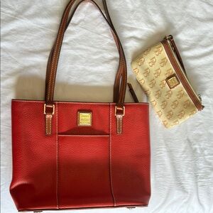 Vintage Dooney & Bourke Red Leather Bag with Free Wallet!